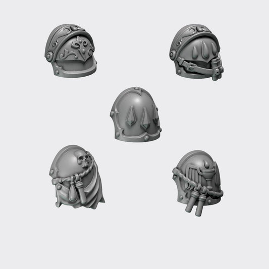 Hombreras Phobos Crimson Lords — bits de conversión sci-fi grimdark de Greytide Studio, resina 32mm sin pintar