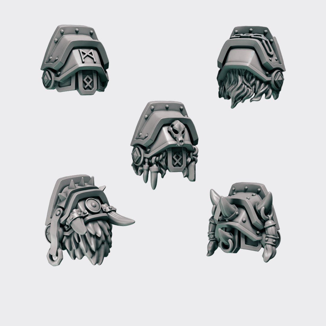 Hombreras Primal Hounds D — bits de conversión sci-fi grimdark de Greytide Studio, resina 32mm sin pintar