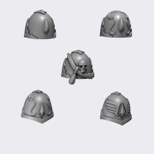 Hombreras scouts Crimson Lords — bits de conversión sci-fi grimdark de Greytide Studio, resina 32mm sin pintar