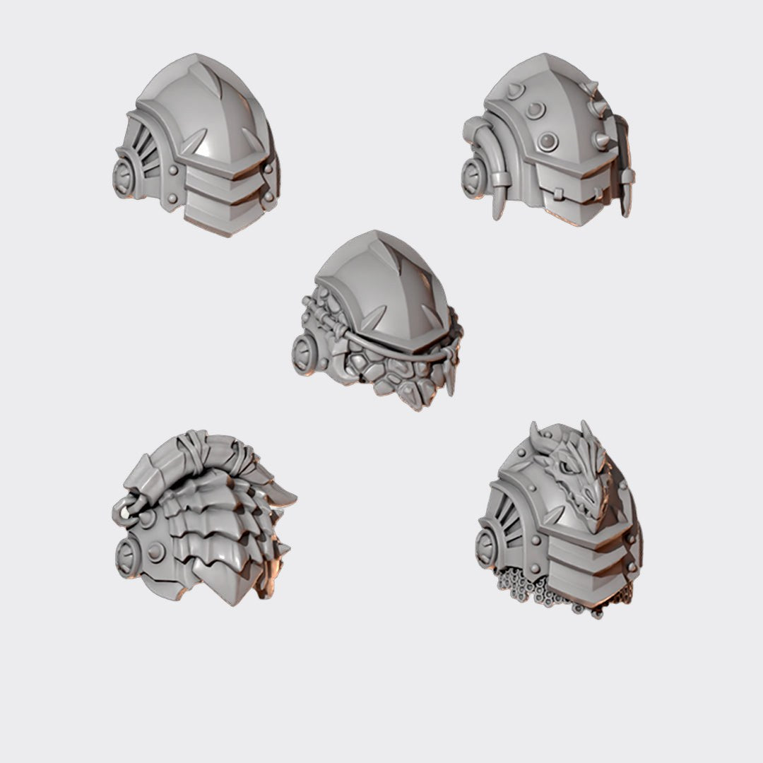 Hombreras Terminators Anvil Wardens A — bits de conversión sci-fi grimdark de Greytide Studio, resina 32mm sin pintar