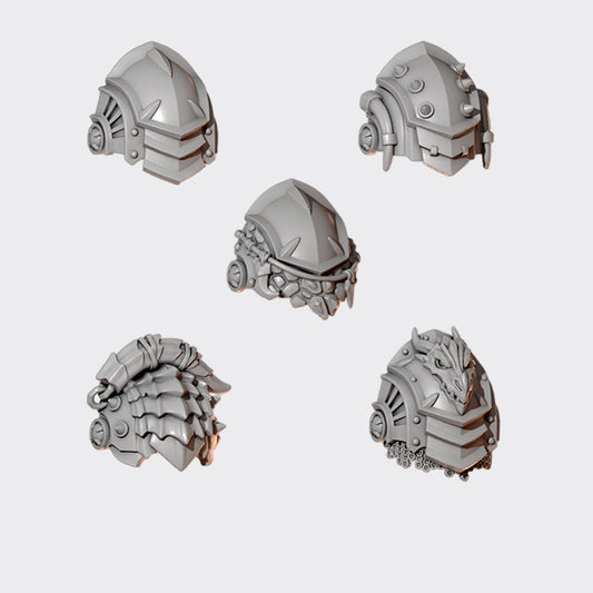 Hombreras Terminators Anvil Wardens A — bits de conversión sci-fi grimdark de Greytide Studio, resina 32mm sin pintar