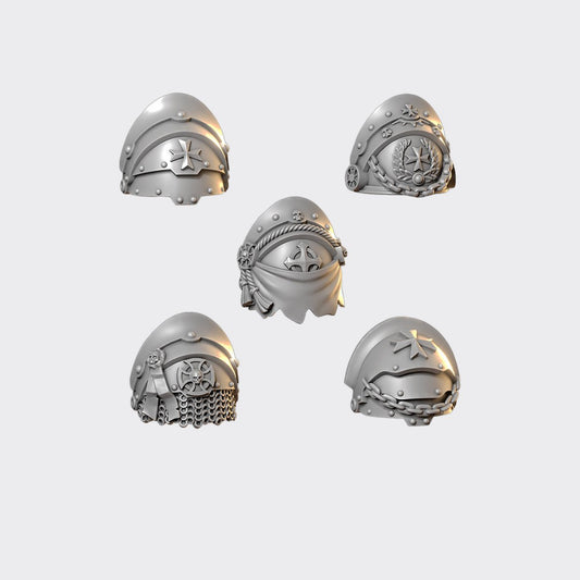 Hombreras Terminators Eternal Crusaders C — bits de conversión sci-fi grimdark de Greytide Studio, resina 32mm sin pintar