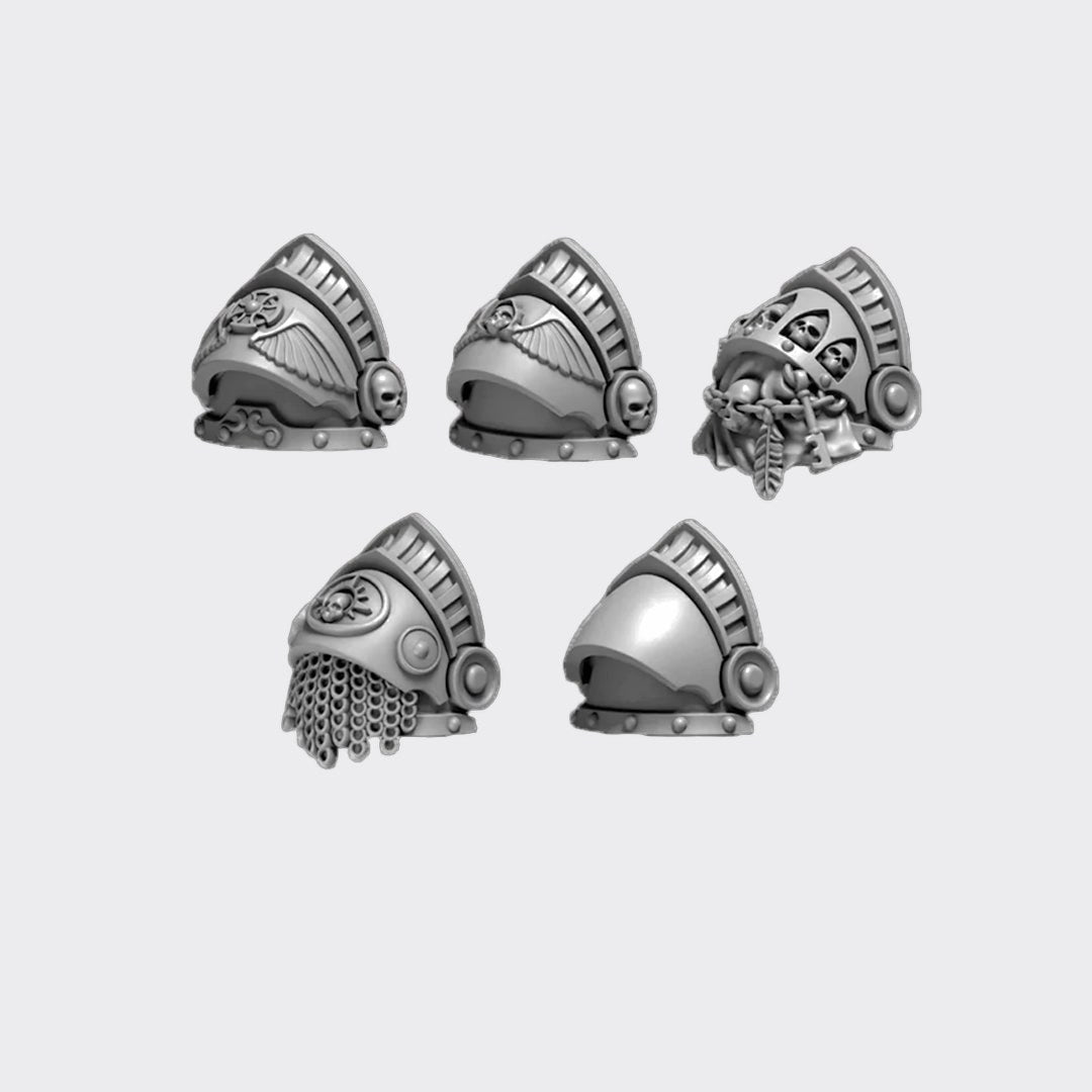 Hombreras Terminators Eternal Pilgrims C — bits de conversión sci-fi grimdark de Greytide Studio, resina 32mm sin pintar