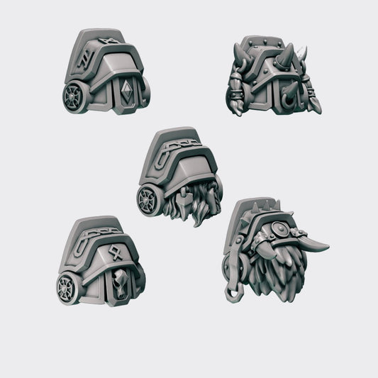 Hombreras Terminators Primal Hounds B — bits de conversión sci-fi grimdark de Greytide Studio, resina 32mm sin pintar