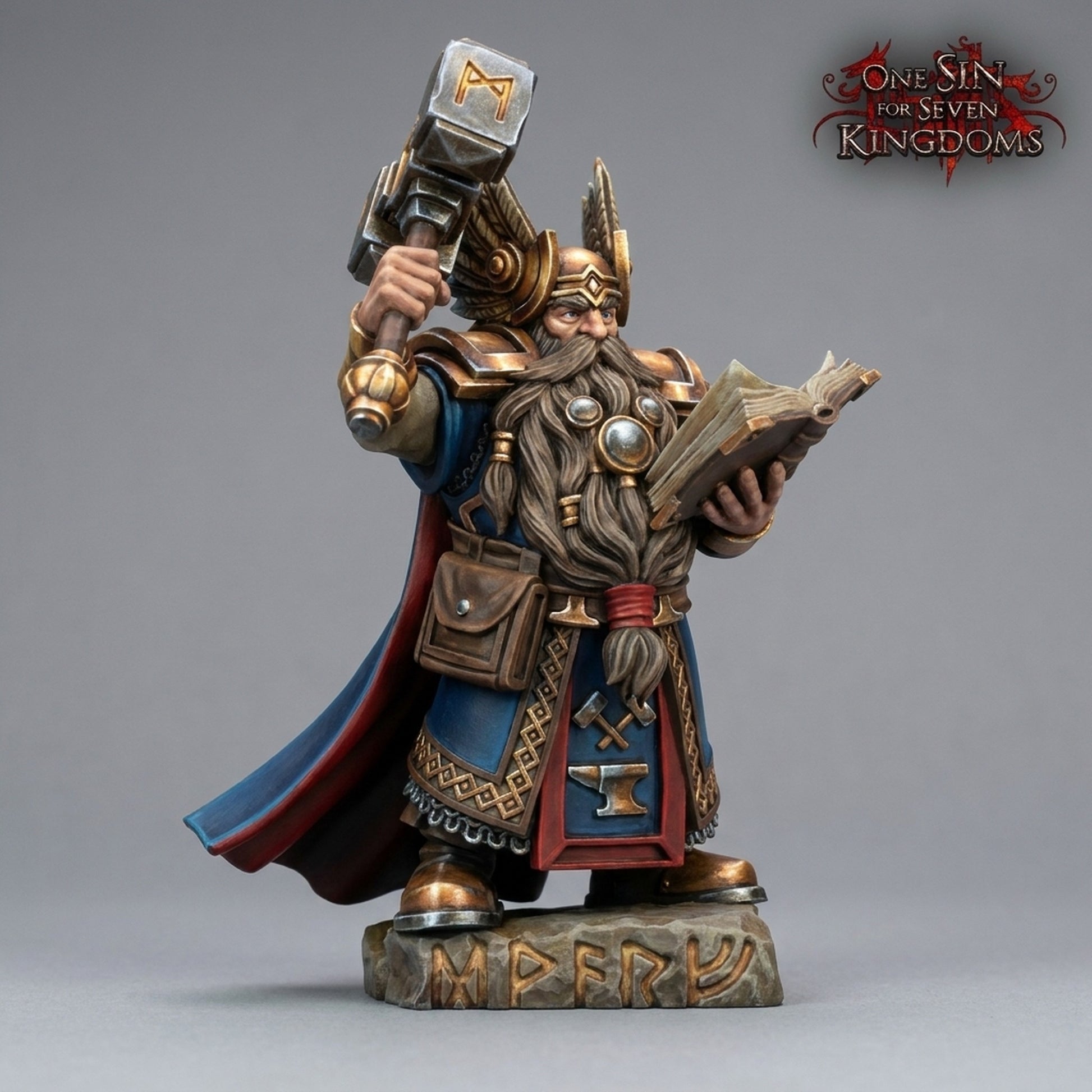 Miniatura Kromnir el Lector de Runas Enanos resina 32mm sin pintar - Drakholm