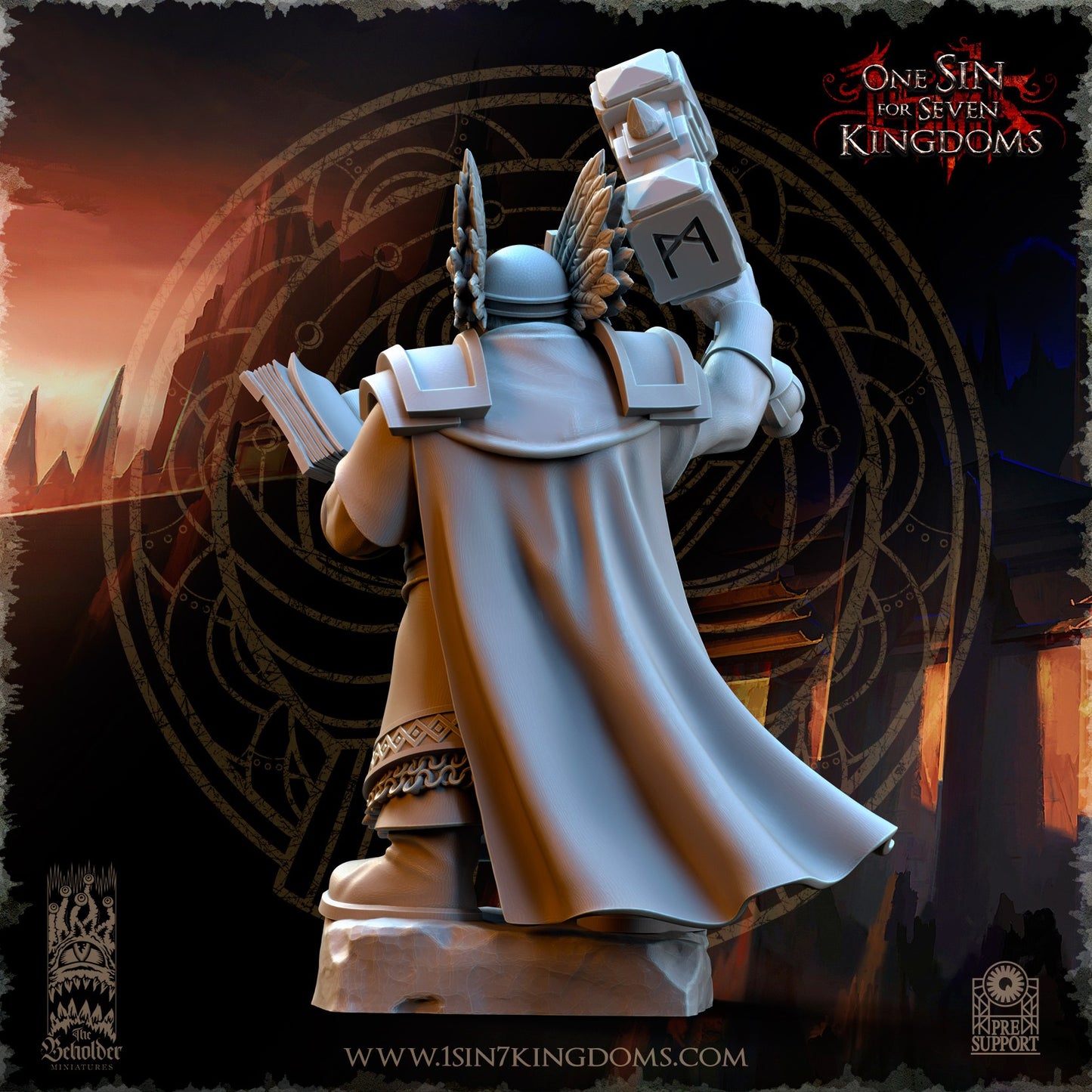 Miniatura Kromnir el Lector de Runas Enanos resina 32mm sin pintar - Drakholm