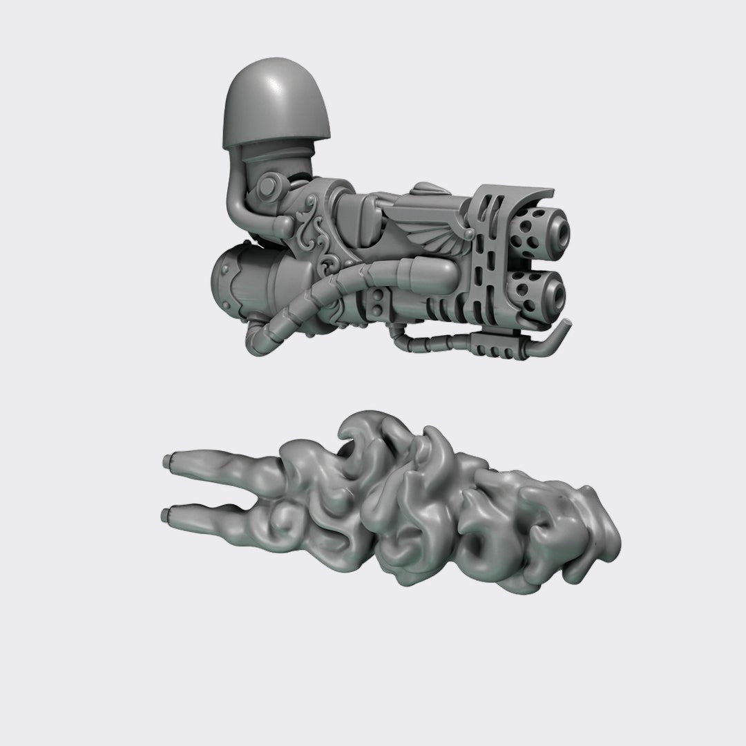 Lanzallamas Terminator Crimson Lords — bits de conversión sci-fi grimdark de Greytide Studio, resina 32mm sin pintar