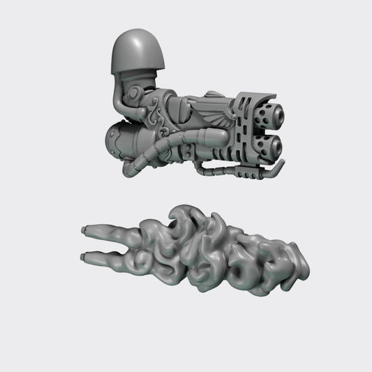 Lanzallamas Terminator Crimson Lords — bits de conversión sci-fi grimdark de Greytide Studio, resina 32mm sin pintar