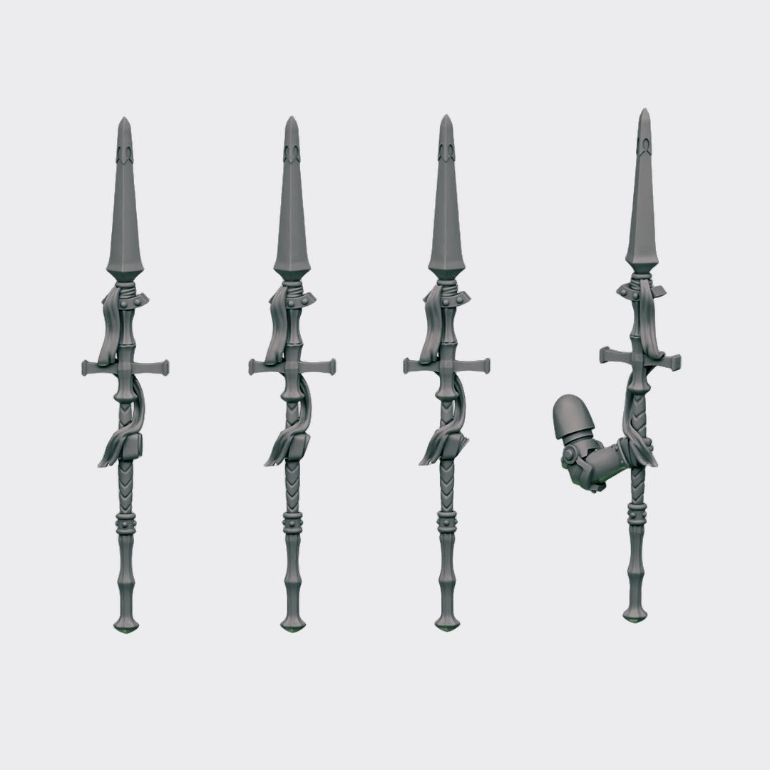Lanzas D — bits de conversión sci-fi grimdark de Greytide Studio, resina 32mm sin pintar