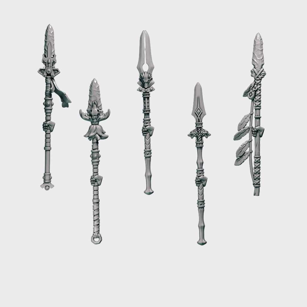 Lanzas Primal Hounds B — bits de conversión sci-fi grimdark de Greytide Studio, resina 32mm sin pintar