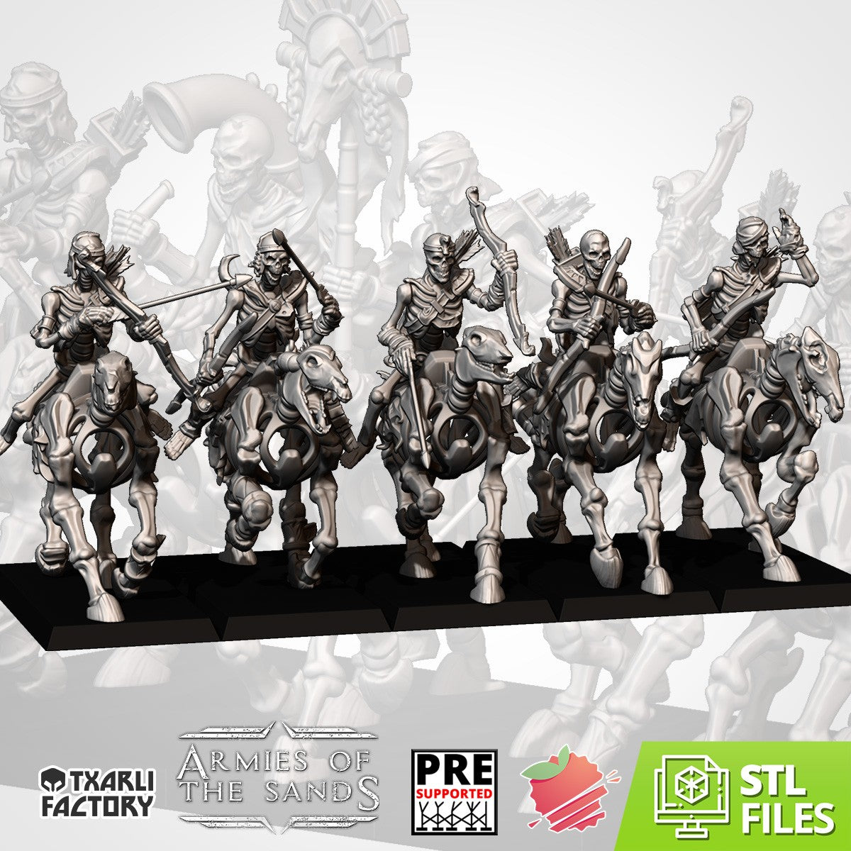 Miniatura Caballería Ligera Espectral Reyes Funerarios resina 32mm sin pintar - Drakholm