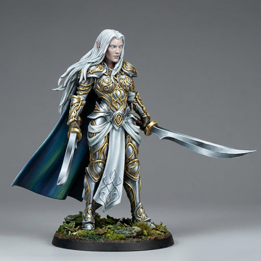 Miniatura Lyriel capitana de los elfos de plata Altos Elfos resina 32mm sin pintar - Drakholm