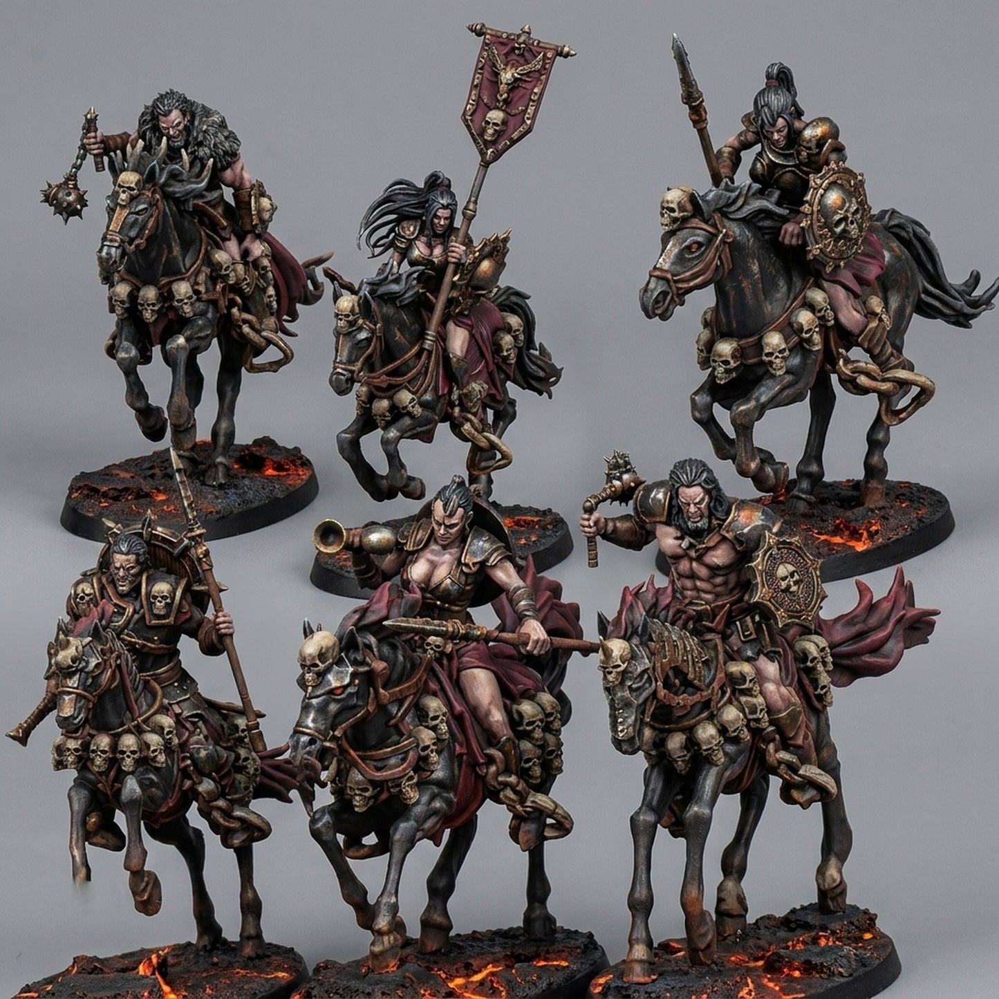 Miniatura Jinetes Saqueadores Reinos del Caos resina 32mm sin pintar - Drakholm
