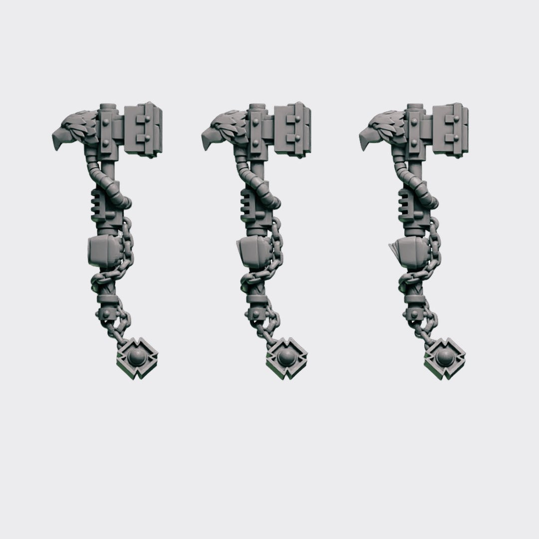Martillos D — bits de conversión sci-fi grimdark de Greytide Studio, resina 32mm sin pintar