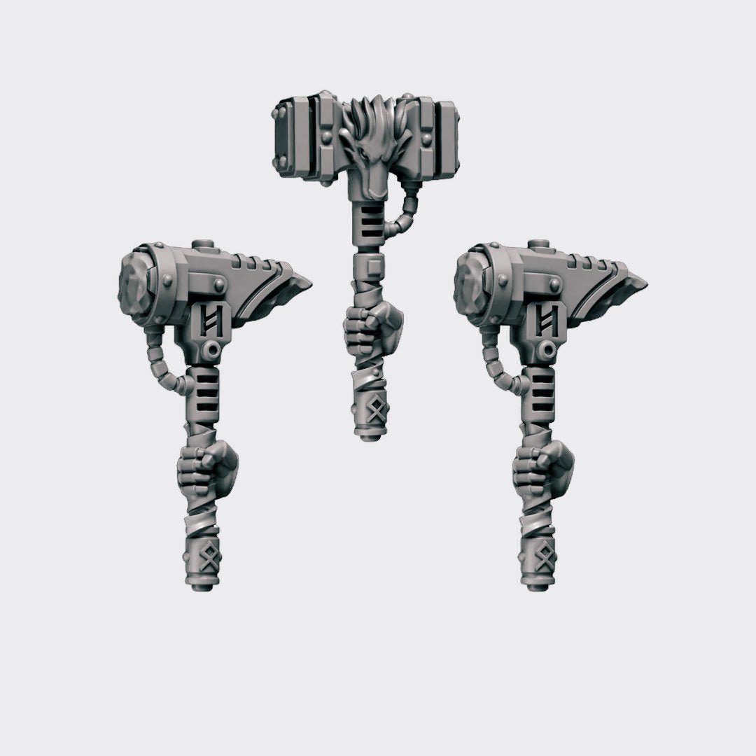 Martillos Primal Hounds A — bits de conversión sci-fi grimdark de Greytide Studio, resina 32mm sin pintar