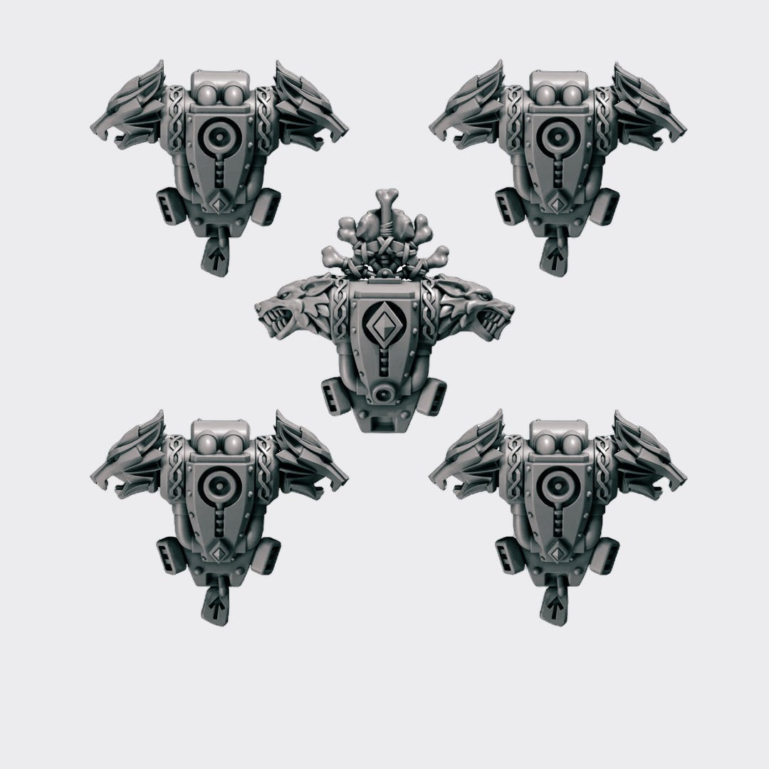 Mochilas Primal Hounds B — bits de conversión sci-fi grimdark de Greytide Studio, resina 32mm sin pintar