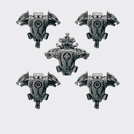 Mochilas Primal Hounds B — bits de conversión sci-fi grimdark de Greytide Studio, resina 32mm sin pintar
