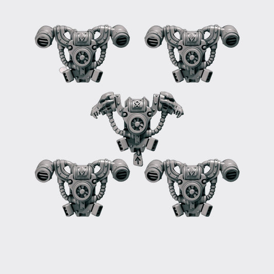 Mochilas Primal Hounds D — bits de conversión sci-fi grimdark de Greytide Studio, resina 32mm sin pintar