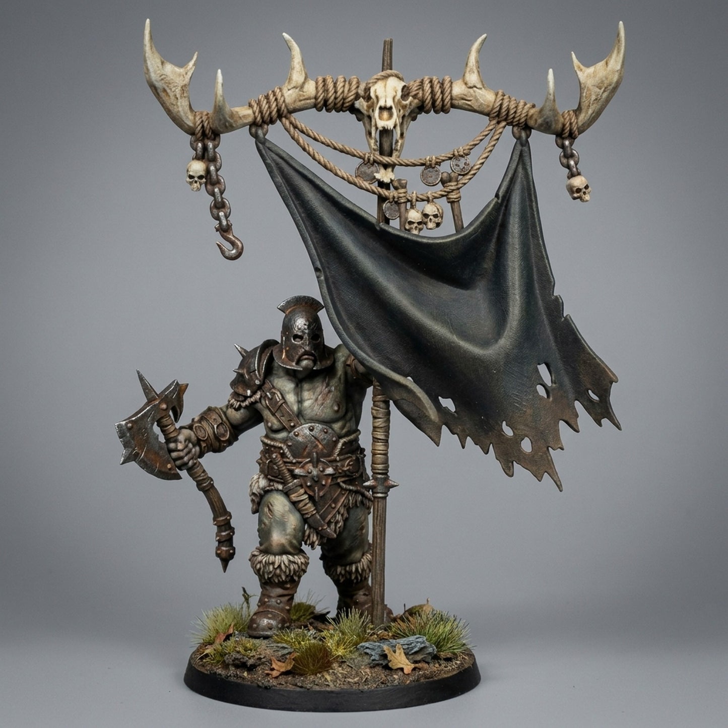 Portaestandarte de la Tribu · Miniatura 32mm · Ogros del Norte · Drakholm