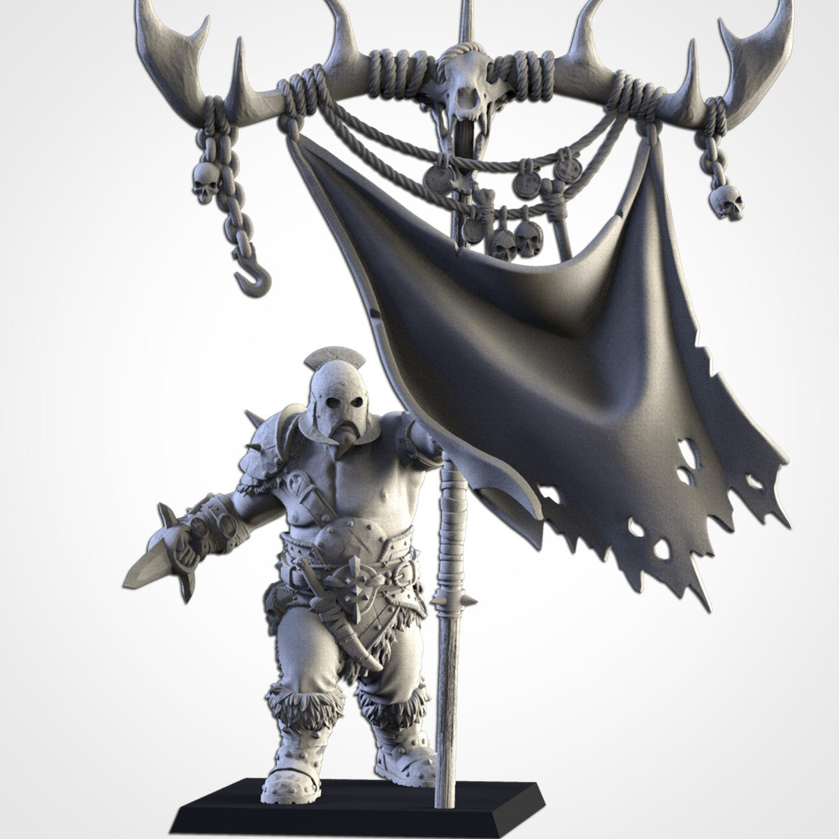 Portaestandarte de la Tribu · Miniatura 32mm · Ogros del Norte · Drakholm