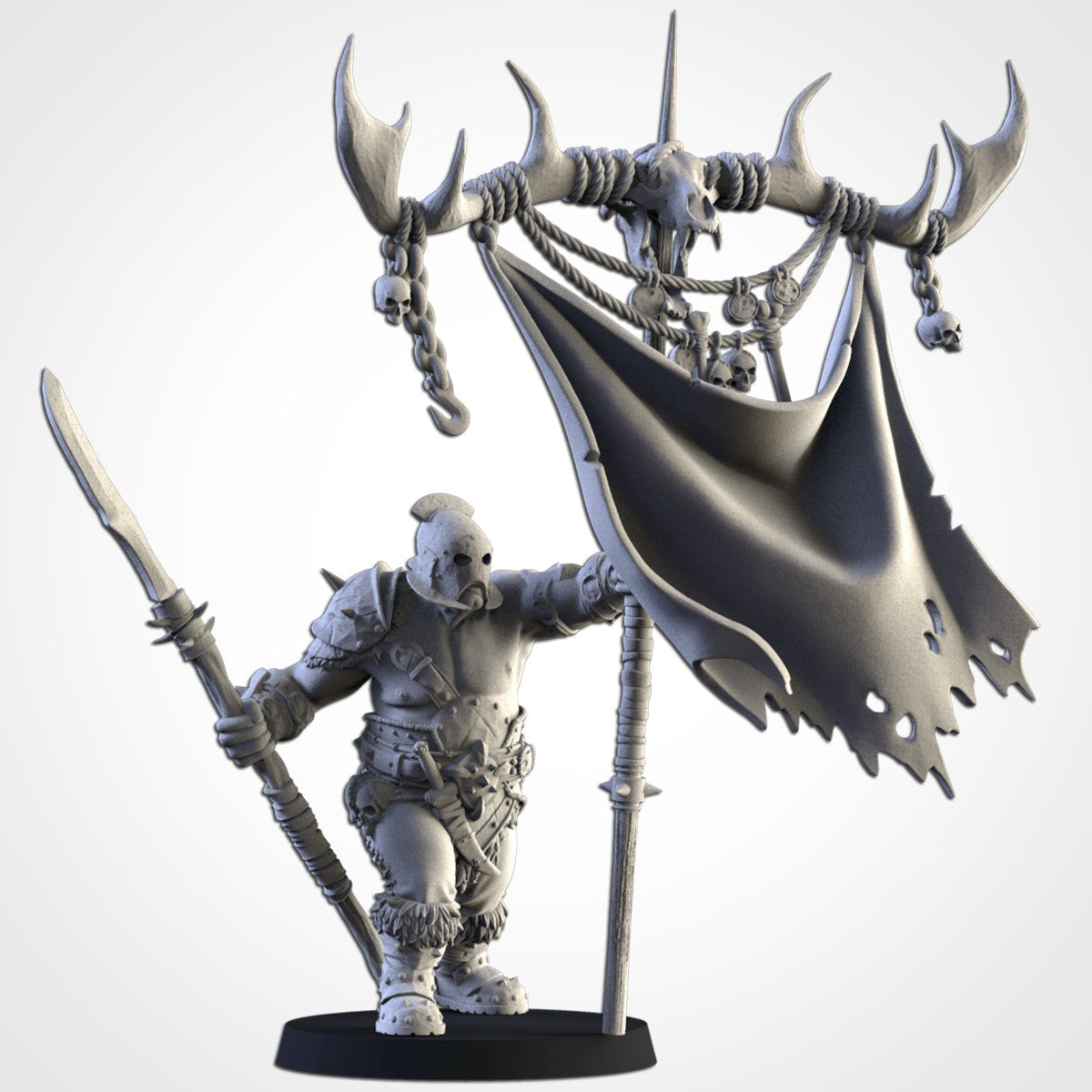 Portaestandarte de la Tribu · Miniatura 32mm · Ogros del Norte · Drakholm