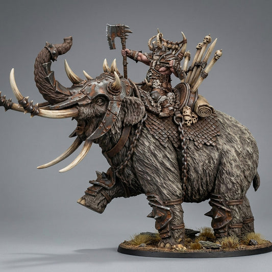 Kan sobre Mamut Acorazado · Miniatura 32mm · Ogros del Norte · Drakholm