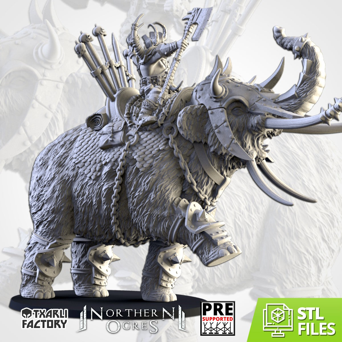 Kan sobre Mamut Acorazado · Miniatura 32mm · Ogros del Norte · Drakholm