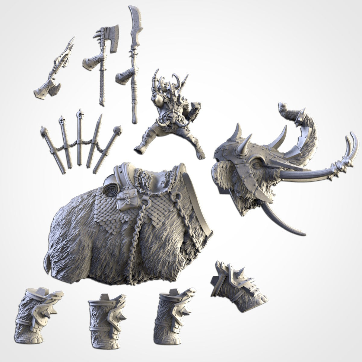 Kan sobre Mamut Acorazado · Miniatura 32mm · Ogros del Norte · Drakholm