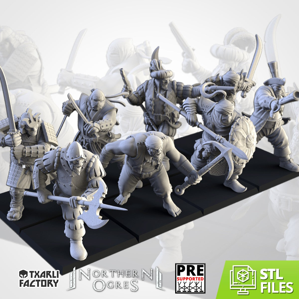 Veteranos Mercenarios · Miniatura 32mm · Ogros del Norte · Drakholm