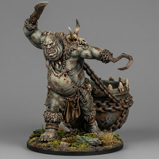 El Carnicero con el Caldero · Miniatura 32mm · Ogros del Norte · Drakholm