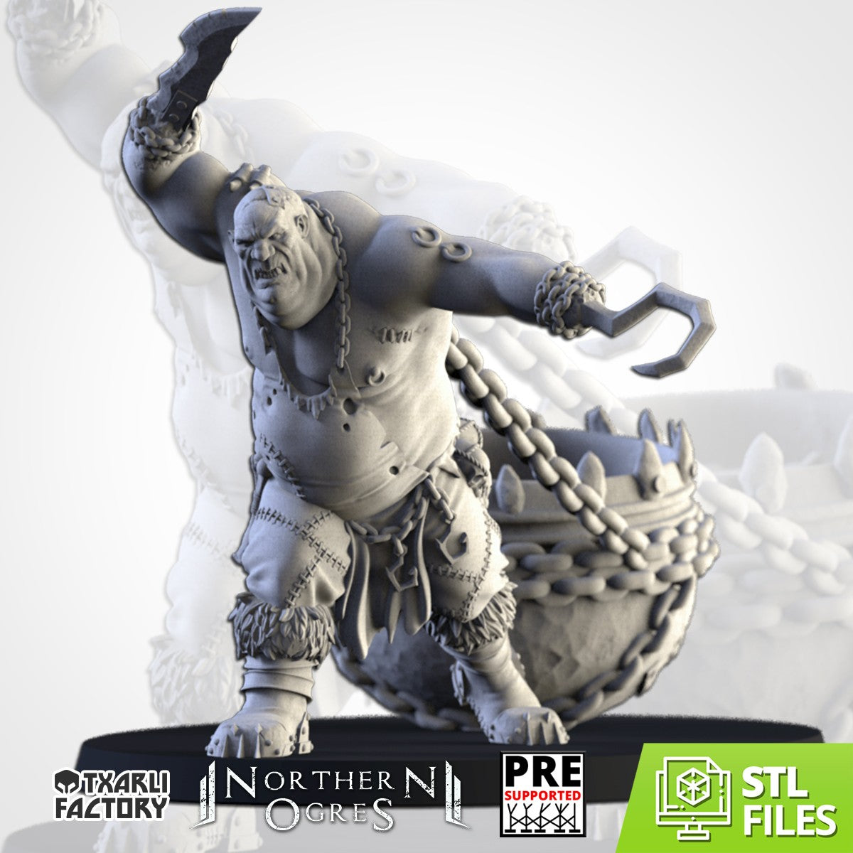 El Carnicero con el Caldero · Miniatura 32mm · Ogros del Norte · Drakholm