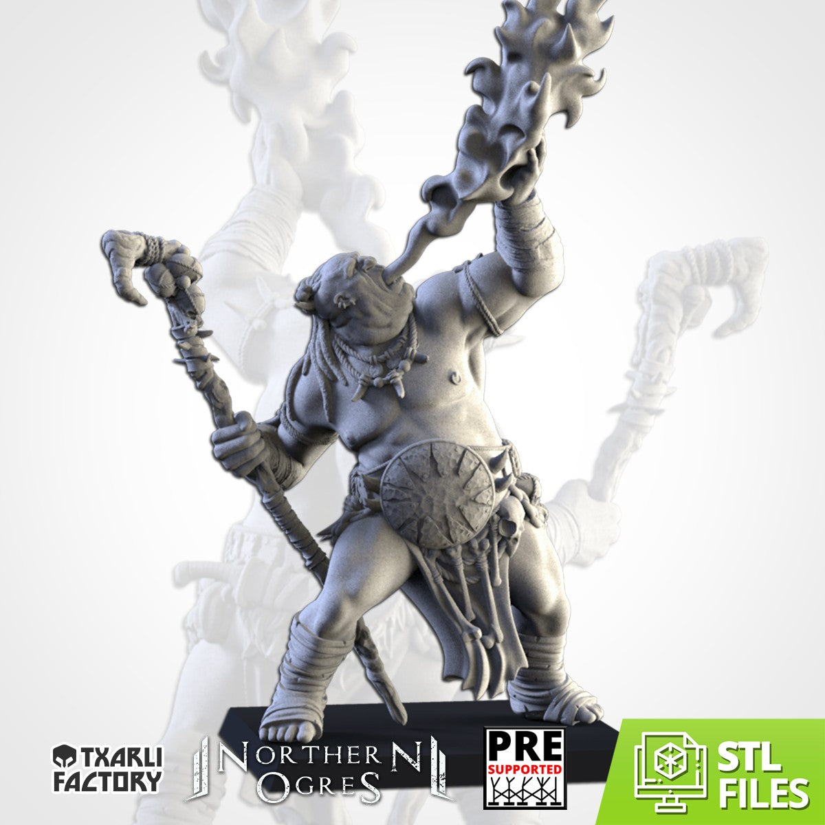 Chamán de los Glotones · Miniatura 32mm · Ogros del Norte · Drakholm