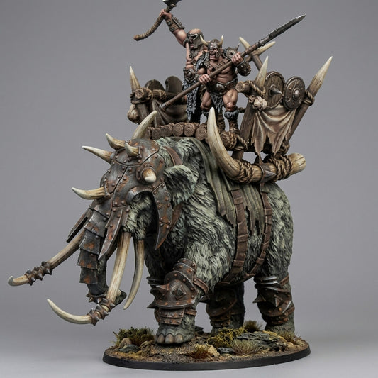 Ogros sobre Mamut de Batalla · Miniatura 32mm · Ogros del Norte · Drakholm