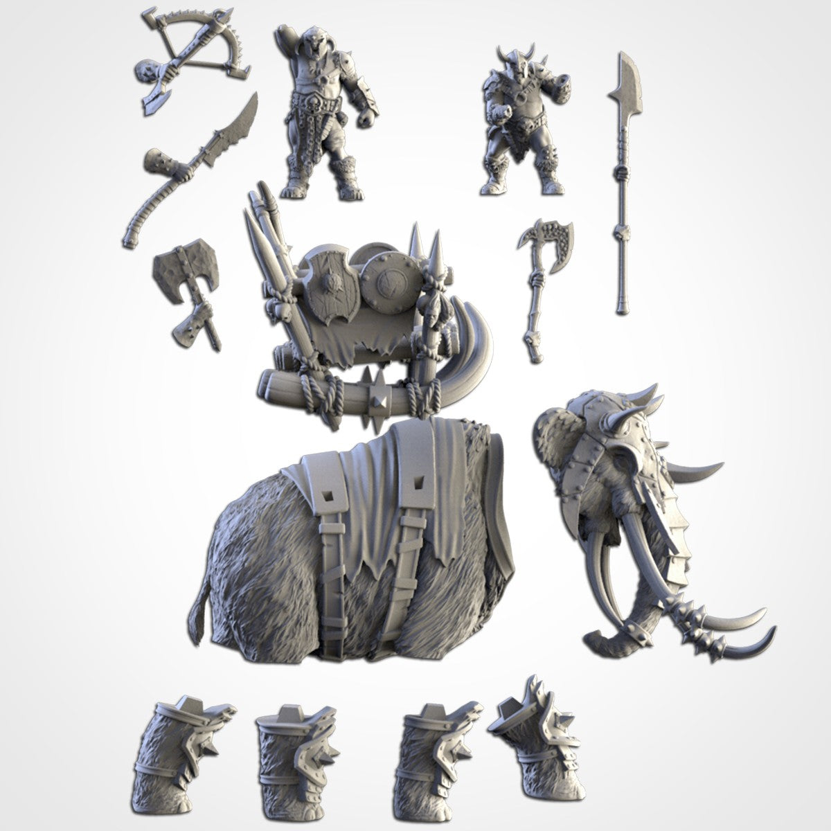 Ogros sobre Mamut de Batalla · Miniatura 32mm · Ogros del Norte · Drakholm