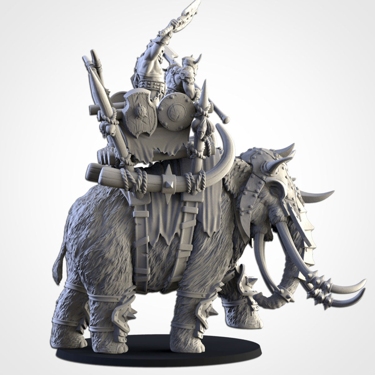 Ogros sobre Mamut de Batalla · Miniatura 32mm · Ogros del Norte · Drakholm