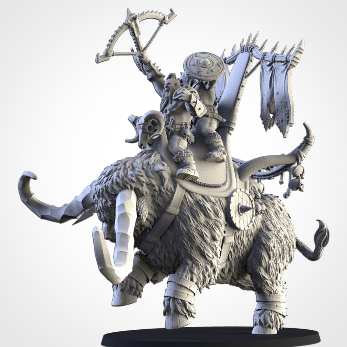 Ogros sobre Uro de las Nieves · Miniatura 32mm · Ogros del Norte · Drakholm
