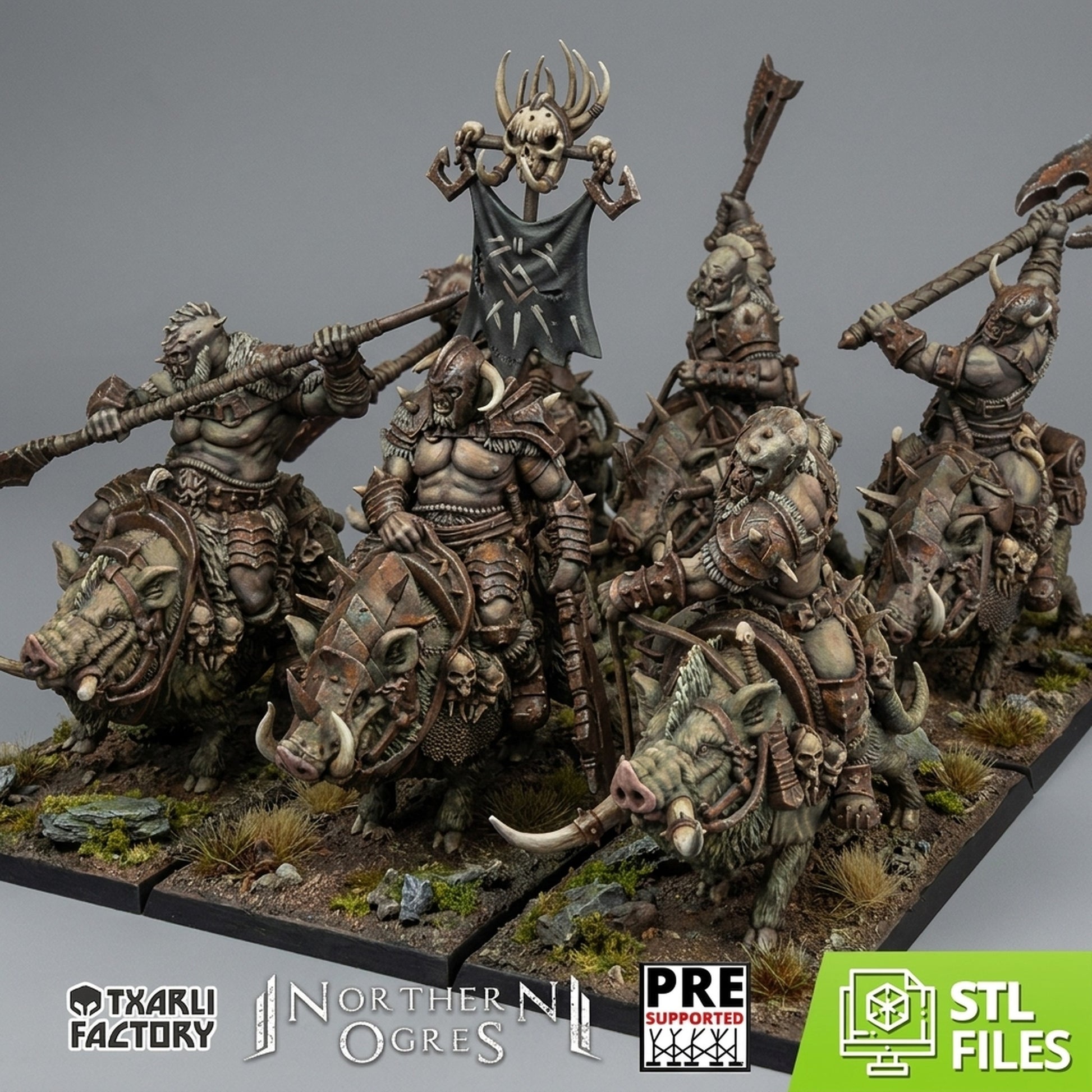 Caballería de los Colmilludos · Miniatura 32mm · Ogros del Norte · Drakholm