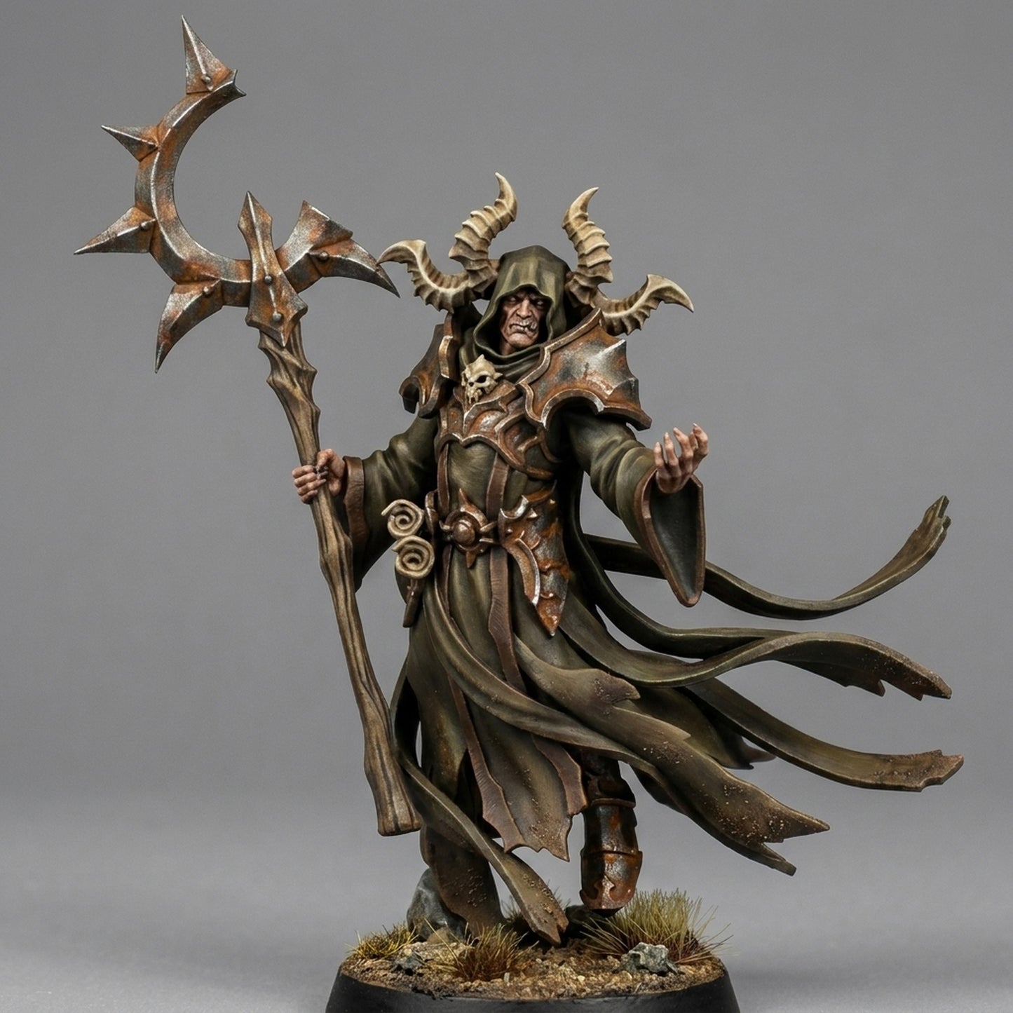 Miniatura Nihilgaard, el Hechicero Oscuro Reinos del Caos resina 32mm sin pintar - Drakholm