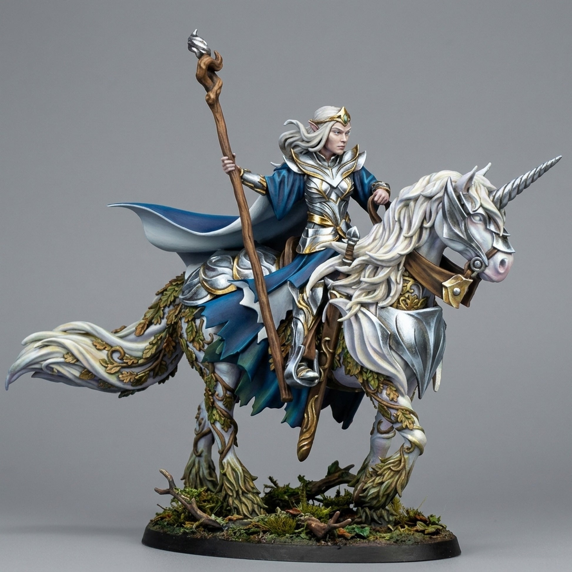 Miniatura Nuara a Caballo Elfos Silvanos resina 32mm sin pintar - Drakholm