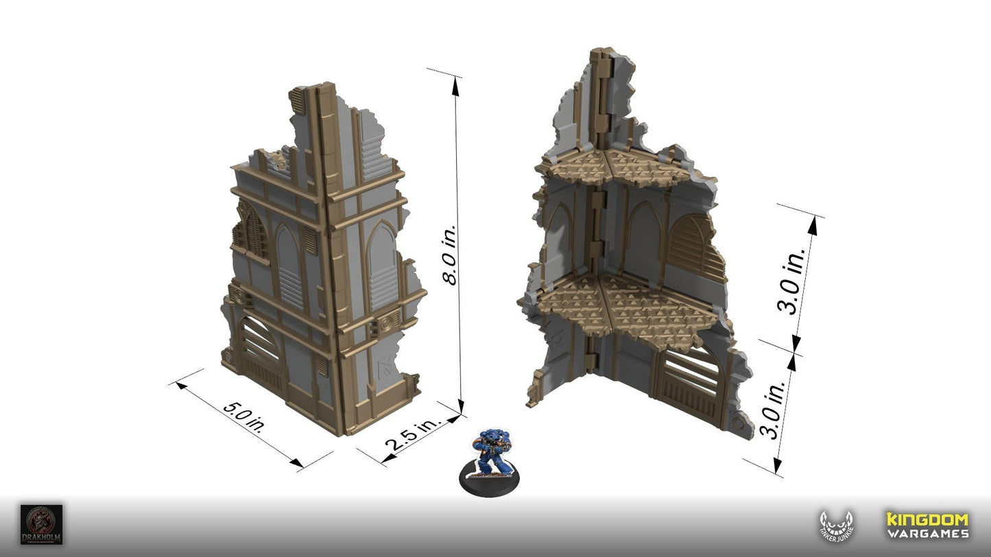 NUGOTH ruina gótica tipo A, torre alta para sci-fi