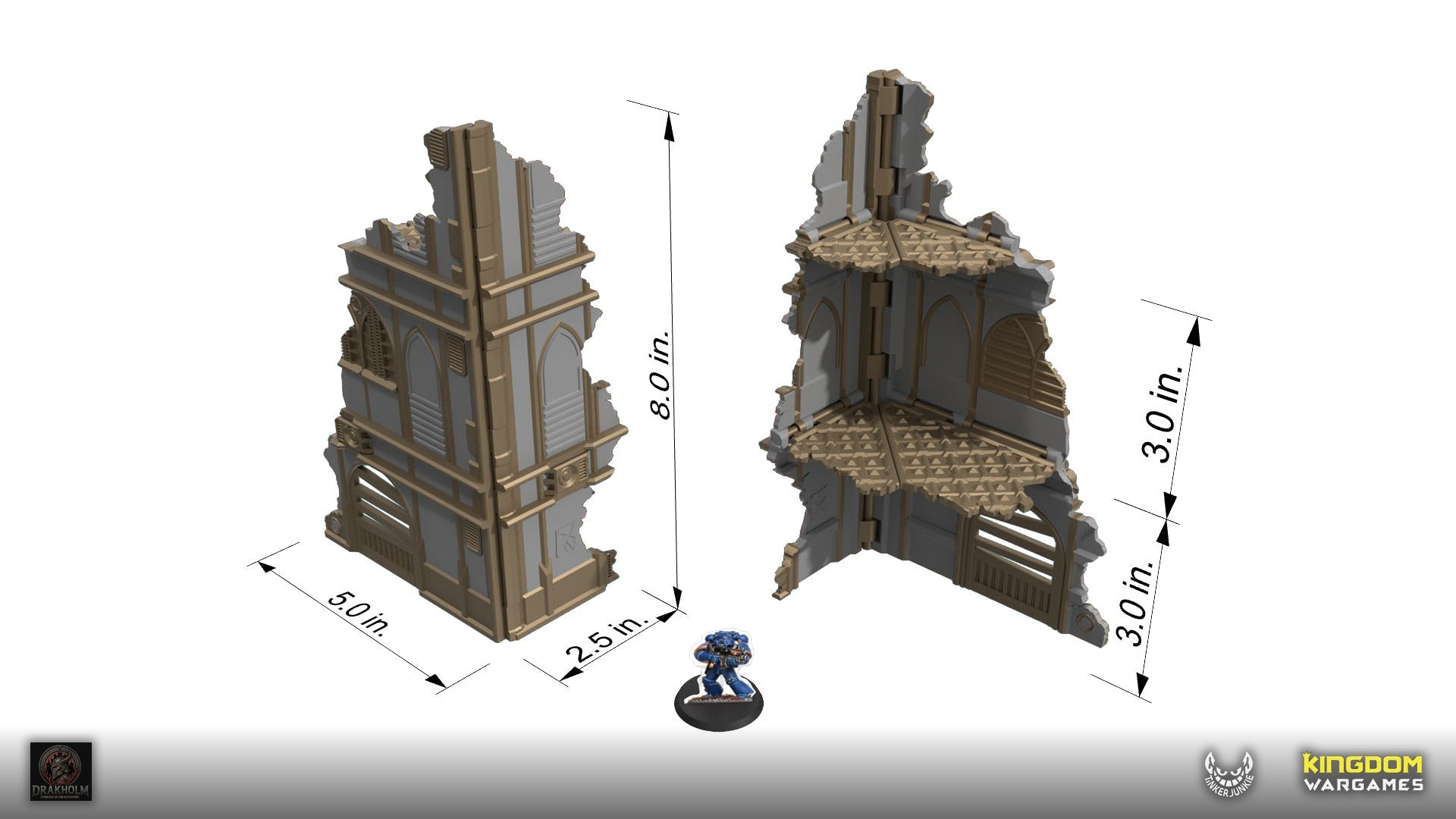 NUGOTH ruina gótica tipo A, torre alta para sci-fi