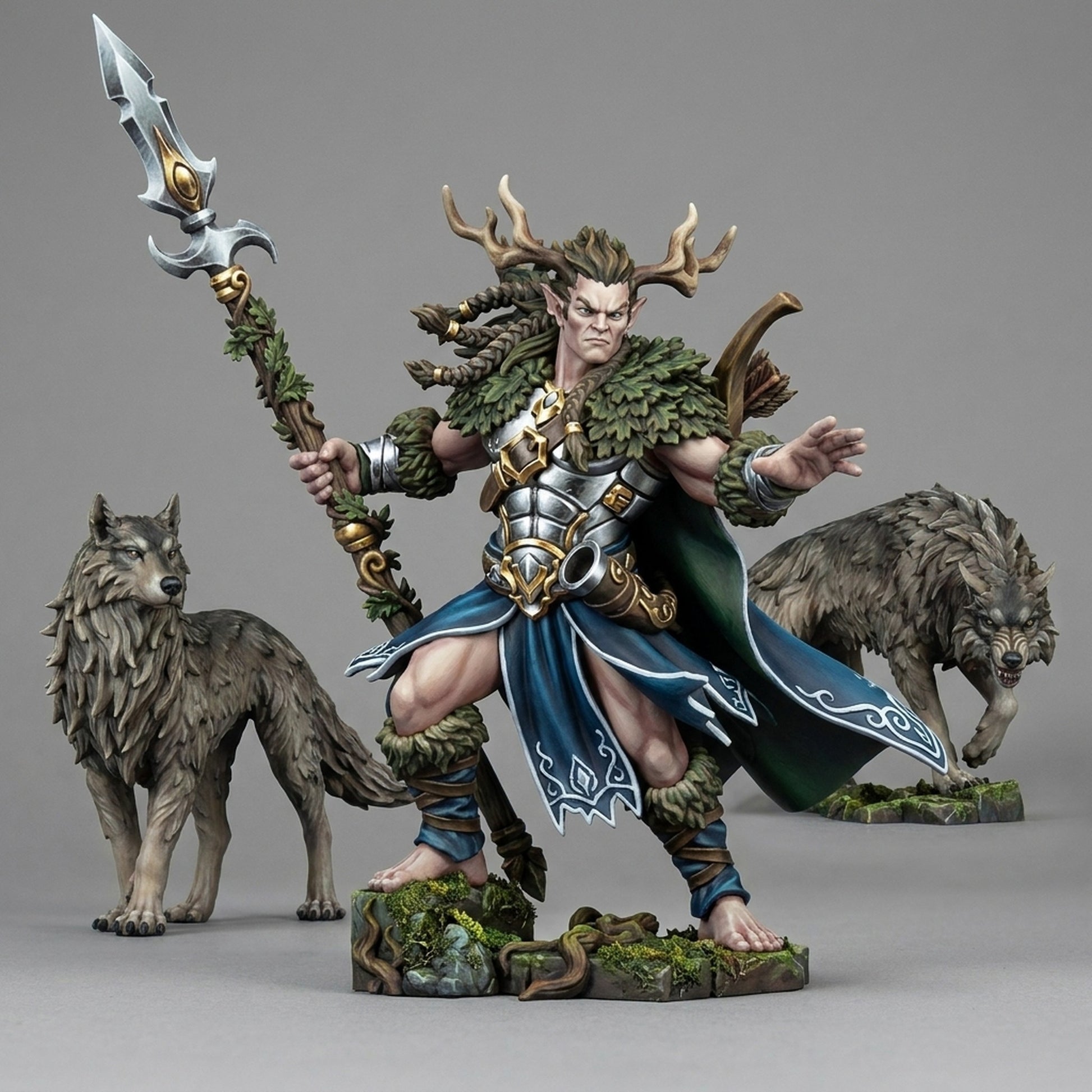Miniatura Oberon, Señor del Bosque Elfos Silvanos resina 32mm sin pintar - Drakholm