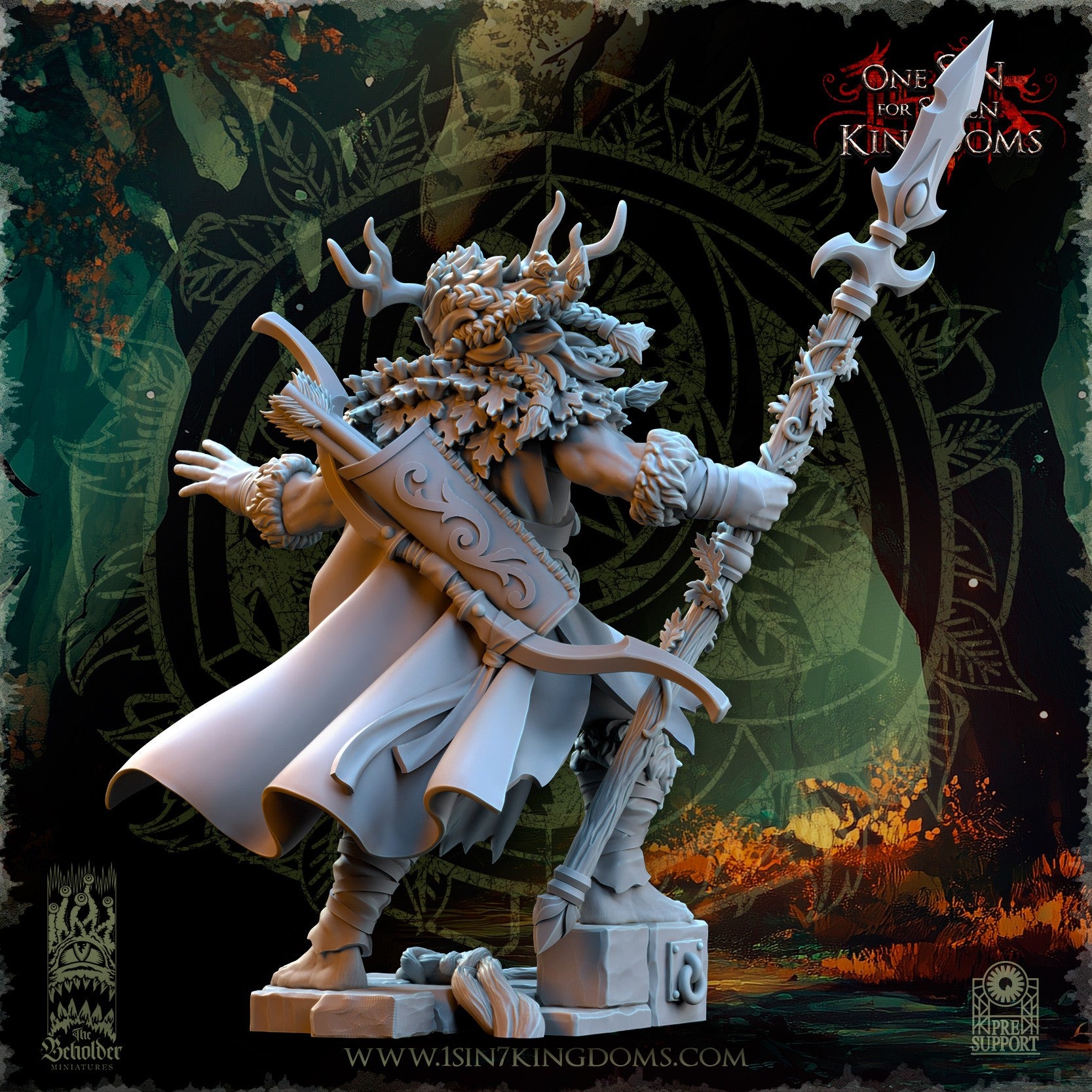 Miniatura Oberon, Señor del Bosque Elfos Silvanos resina 32mm sin pintar - Drakholm