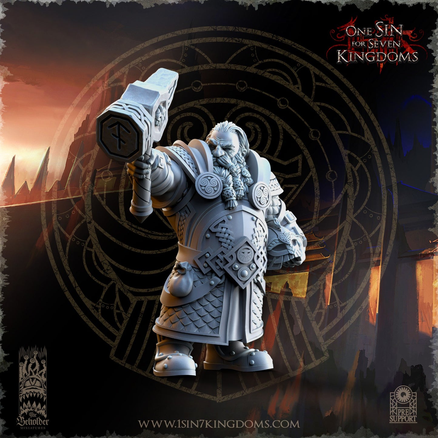 Miniatura Olgrendrim el Héroe Enano Enanos resina 32mm sin pintar - Drakholm