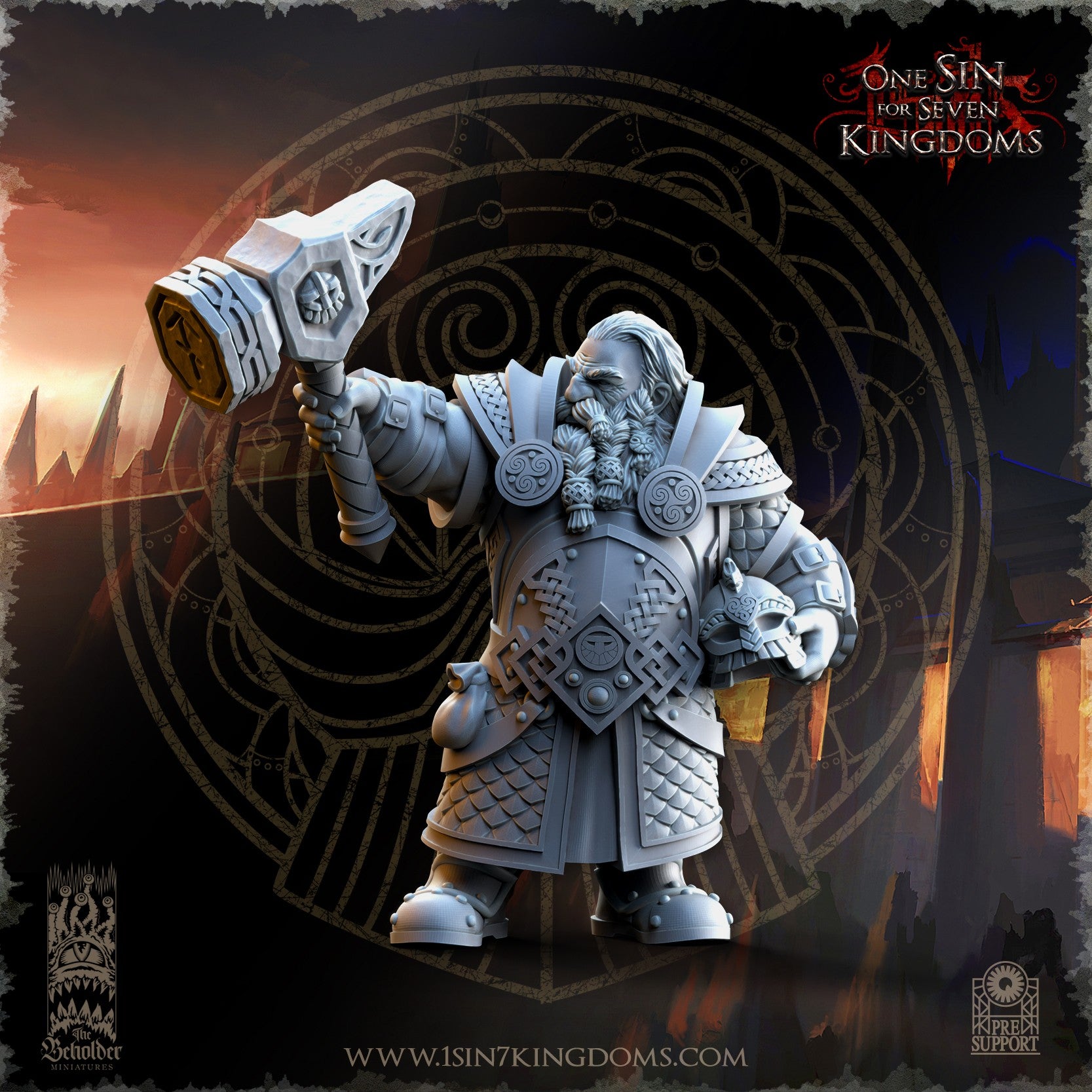 Miniatura Olgrendrim el Héroe Enano Enanos resina 32mm sin pintar - Drakholm