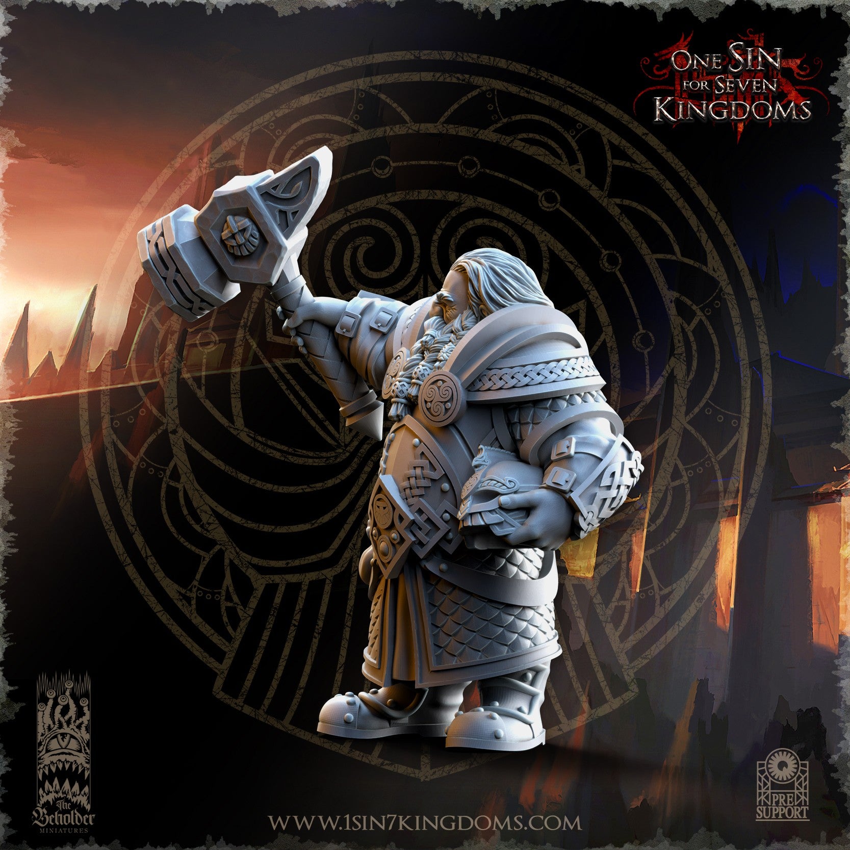 Miniatura Olgrendrim el Héroe Enano Enanos resina 32mm sin pintar - Drakholm