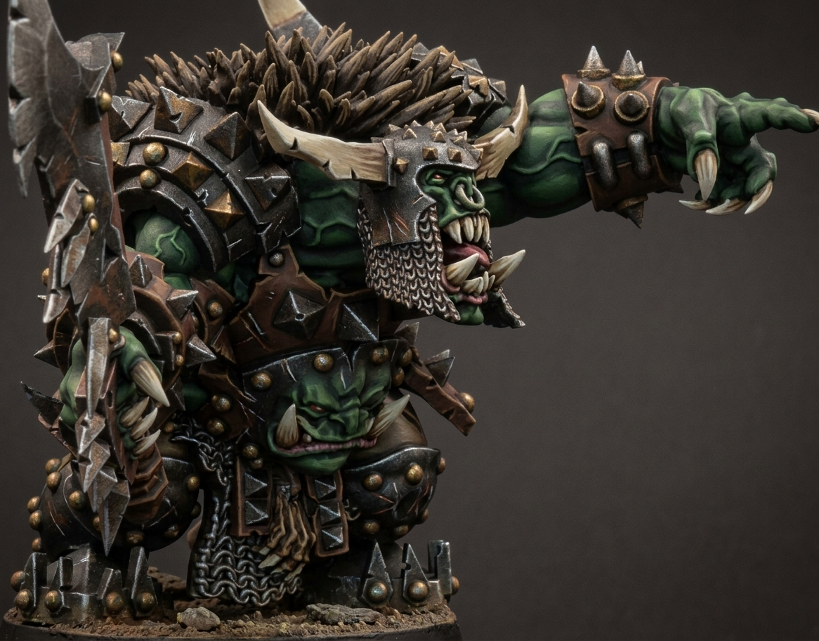 Caudillo Orco Acorazado al Mando · miniatura de resina 28 mm · Orcos y Goblins · Drakholm