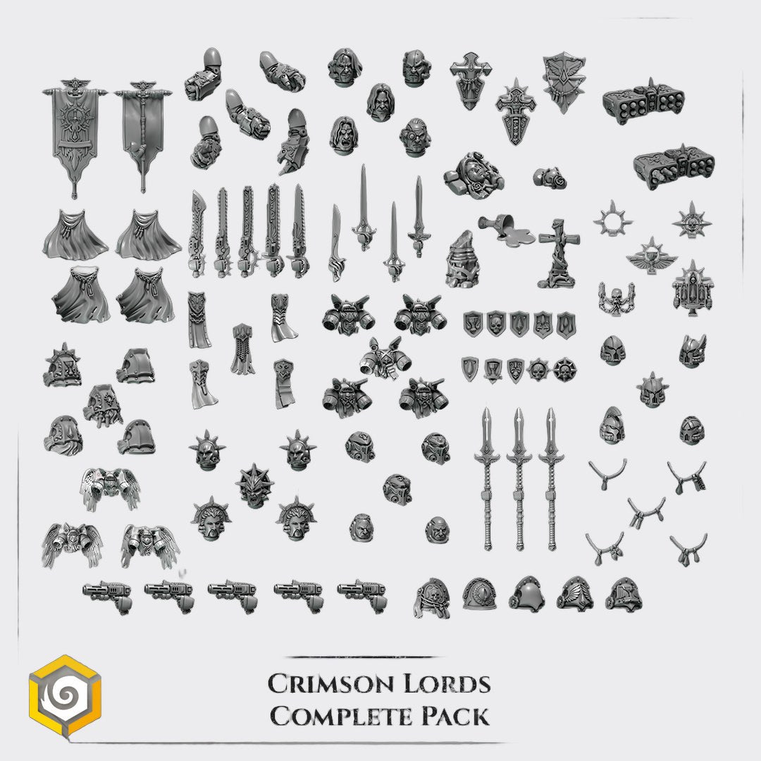 Pack completo bits Crimson Lord — bits de conversión sci-fi grimdark de Greytide Studio, resina 32mm sin pintar