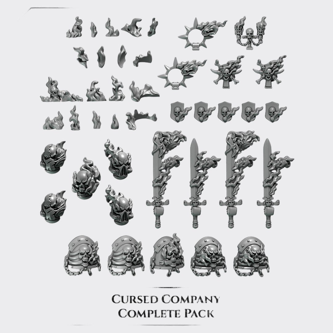Pack completo bits Cursed Company — bits de conversión sci-fi grimdark de Greytide Studio, resina 32mm sin pintar