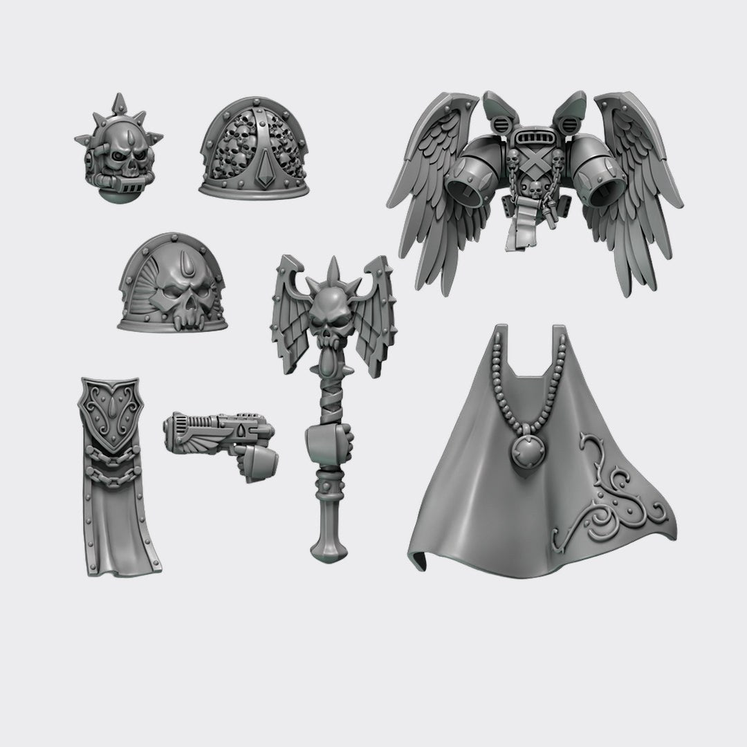 Pack conversión Capellán Crimson Lords — bits de conversión sci-fi grimdark de Greytide Studio, resina 32mm sin pintar